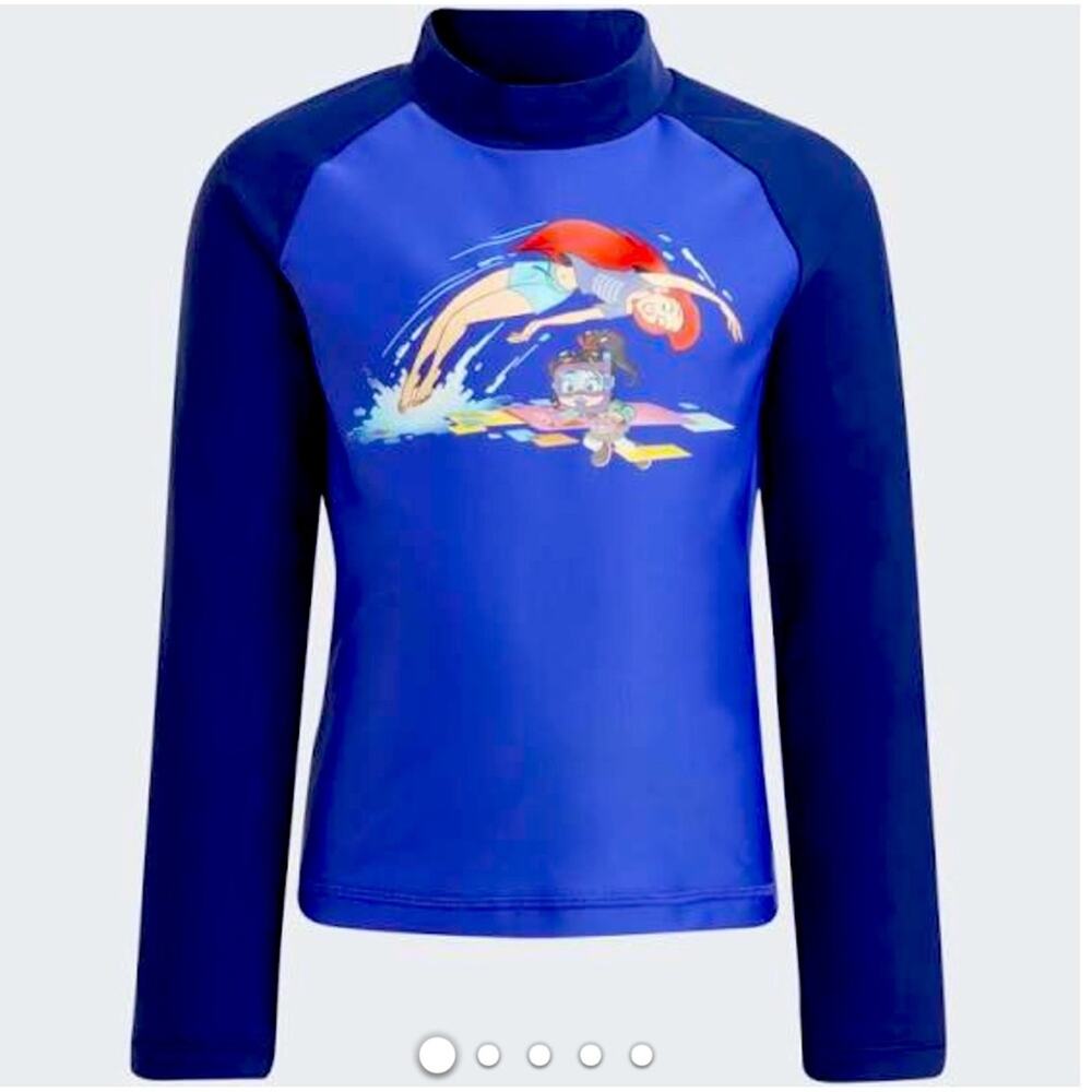 0295 NWT Disney The Little Mermaid Adidas Girl's Rash Guard